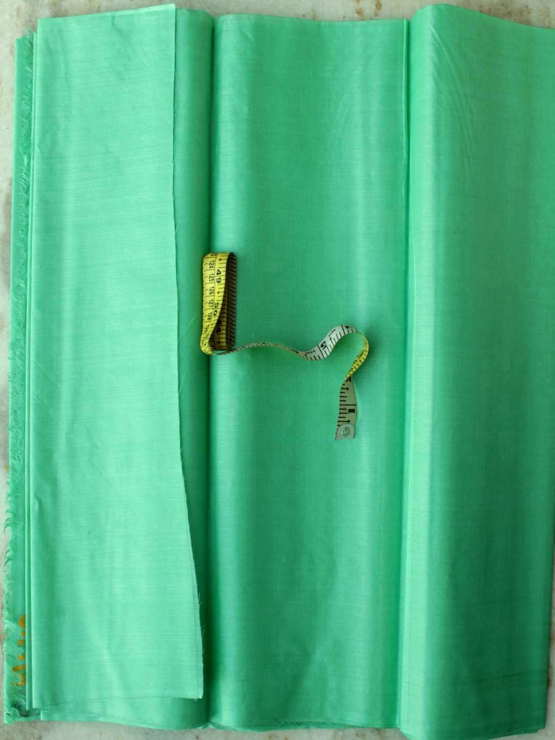 Sea-Green-Pure-Paper-Tussar-Silk-Fabric.jpg Sea-Green Paper Tassar Silk Fabric - Image 1