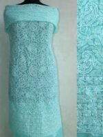 Sea-foam Green Georgette Chikankari Kurta Fabric