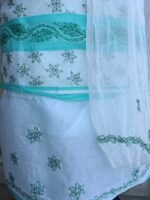 Sea-green and white Chikankari 3pc Ladies Suit - Image 2