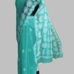 Sea-Green Georgette Chikankari Sari