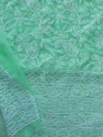 Seafoam Green Chikankari kurta fabric - Image 2