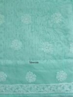 Seafoam-Green cotton Chikankari Kurta fabric - Image 4