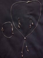 Silver Necklace, Earring, Bracelet Set - Image 2
