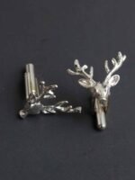 Silver Reindeer-head cufflinks - Image 2