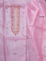 Soft-Pink Pure Silk Kurta Fabric for Men - Image 4