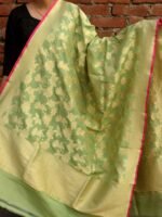 Spring-Green Pure Katan Silk Banarasi dupatta