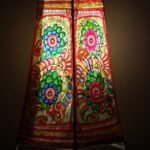 Rectangular flower design Tholu-Bommalata Table-lamp