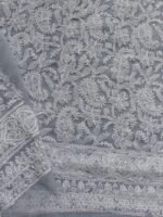 Steel-Gray georgette Chikankari ladies suit - Image 3