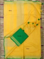 Sun-Yellow Linen-cotton Sari - Image 3