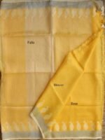 Sun-Yellow zariwork Pure Linen Saree - Image 3