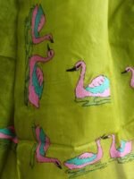 Swan Kantha Green paper tasar silk dupatta - Image 2