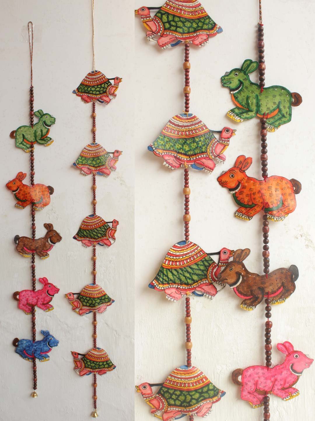 Tholu-bommalata-tortoise-and-hare-door-hanging-.jpg Tortoise and Hare Tholu-Bommalata Door-hanging - Image 1