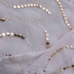 Mukaish Badla Embroidery white georgette Dupatta