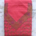 Tomato-Red 3pc Cotton chikankari dress-material
