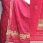Tomato-Red Cotton Bhujodi Dress-material