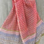 Tomato-Red Block-printed Kota dupatta