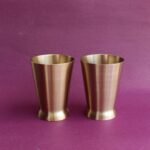 Traditional Matt Brass Tumbler glass set of 2