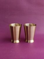 Traditional Matt Brass Tumbler glass set of 2