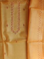 Turmeric-Yellow Silk Kurta Fabric for men - Image 2