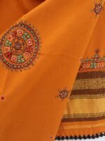 Turmeric yellow Suf-embroidered woolen shawl - Image 2
