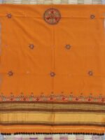 Turmeric yellow Suf-embroidered woolen shawl - Image 3