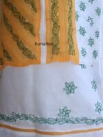 Turmeric-yellow and White chikankari 3pc Cotton Ladies Suit - Image 3