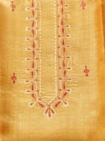 Turmeric-Yellow Silk Kurta Fabric for men - Image 3