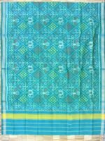 Turquoise Blue Patola pure silk Dupatta - Image 3