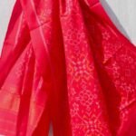 Vermilion-Red Patan Patola Woolen Shawl
