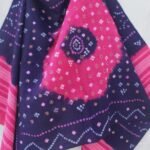 Violet and Pink Bandhej mirrorwork Bhujodi shawl