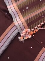 Walnut-Brown Mirrorwork cotton Bhujodi suits - Image 3
