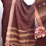 Walnut-Brown Mirrorwork cotton Bhujodi suits