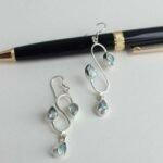 Water-Blue stone Pure silver Earrings