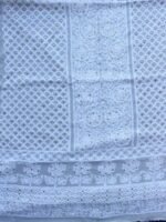 White georgette Chikankari Mukaish Kurta Fabric - Image 4