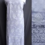 White Kota-cotton Chikankari Kurta Fabric