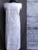 White Kota-cotton Chikankari Kurta Fabric