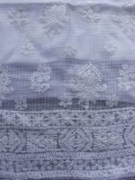 White Kota-cotton Chikankari Kurta Fabric - Image 3