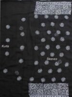 White & Black georgette Chikankari Dress-material - Image 4