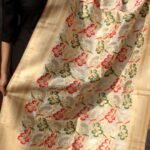 White Art-Katan-Silk Kimkwab Banarasi Dupatta