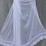 White Chikankari lace Chiffon Dupatta