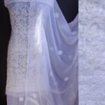 White Chikankari georgette Dess-material