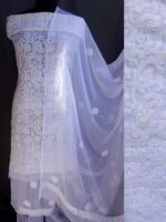 White Chikankari georgette Dess-material