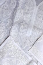 White Chikankari Cotton Ladies Kurta - Image 3