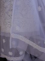 White Georgette Chikankari 3pc ladies suit - Image 3