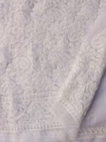 White Georgette Chikankari 3pc ladies suit - Image 4