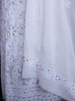 White Mukaish Chikankari Kurta-dupatta set - Image 3