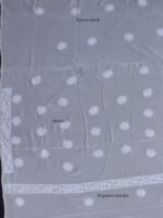White Mukaish Chikankari Kurta-dupatta set - Image 4