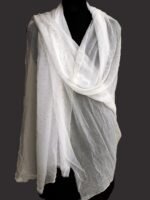 Fardi Mukaish Embroidery White Georgette Dupatta - Image 2
