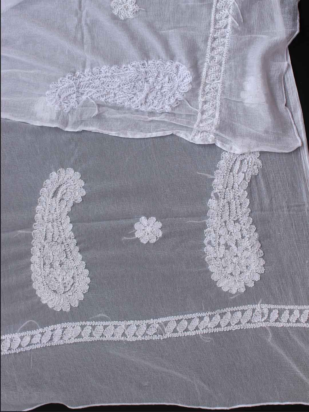 White-paisley-chikankari-shifon-dupatta.jpg White Paisley chikankari chiffon dupatta - Image 1
