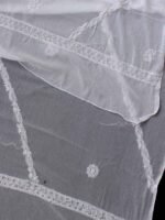 White Chikankari embroidered chiffon dupatta - Image 2